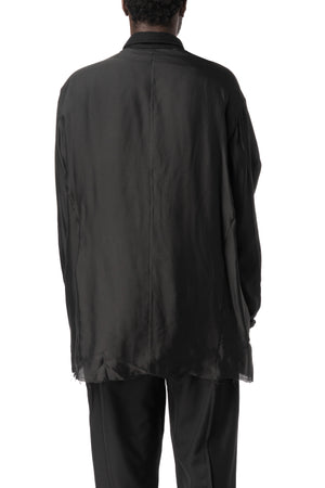 Reversible wool cashmere overshirt, Black
