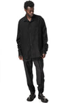 Reversible wool cashmere overshirt, Black