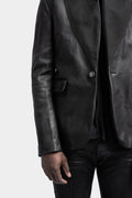 Single button lamb leather blazer
