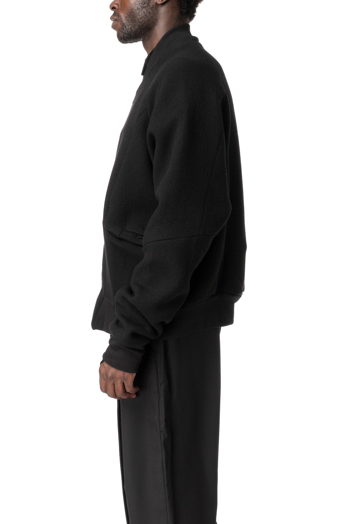 Wool bomber jacket, Black