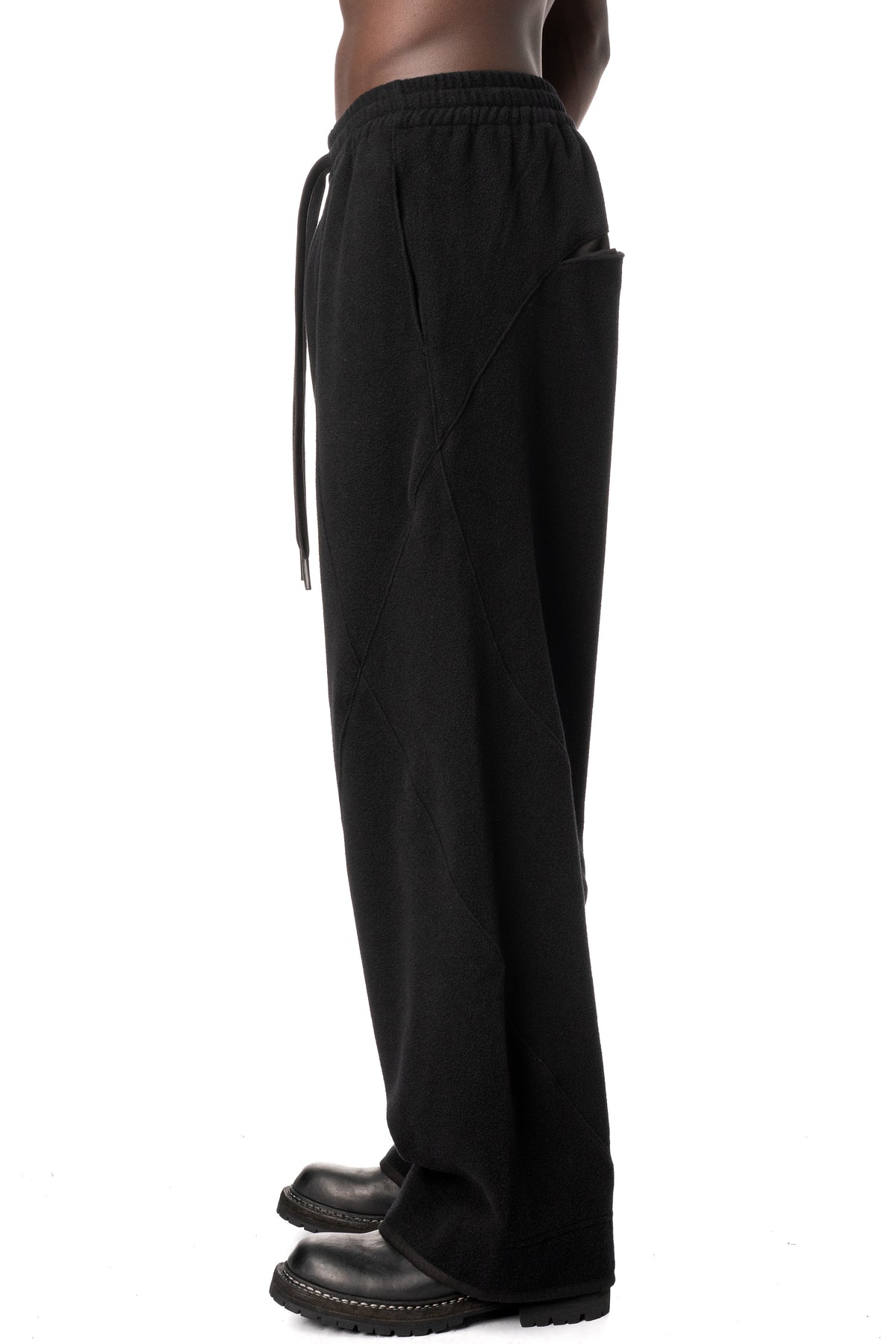 Wide cashmere pants, Black