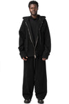 Wide cashmere pants, Black
