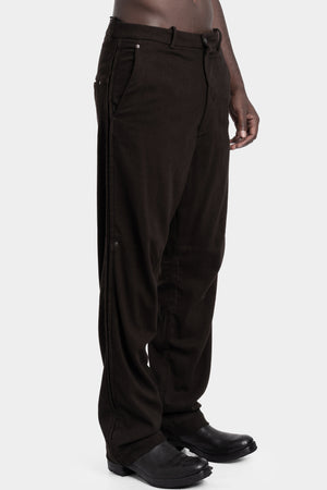 Masnada | AW25 - Oversized wool flannel pants, Palude brown M3561