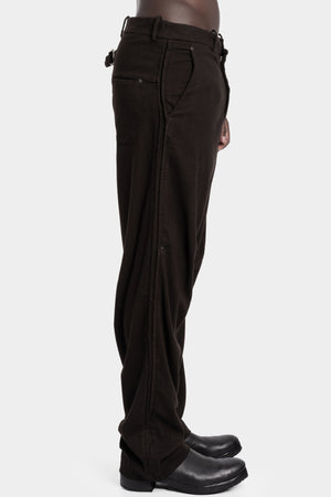 Masnada | AW25 - Oversized wool flannel pants, Palude brown M3561