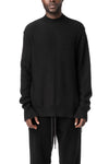 Panelled knitted wool crewneck, Black