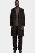 Modular wool flannel parka, Brown