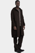 Modular wool flannel parka, Brown