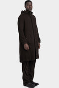 Modular wool flannel parka, Brown