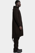 Modular wool flannel parka, Brown