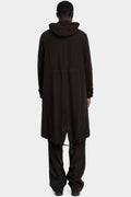 Modular wool flannel parka, Brown