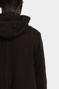 Modular wool flannel parka, Brown