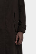Modular wool flannel parka, Brown