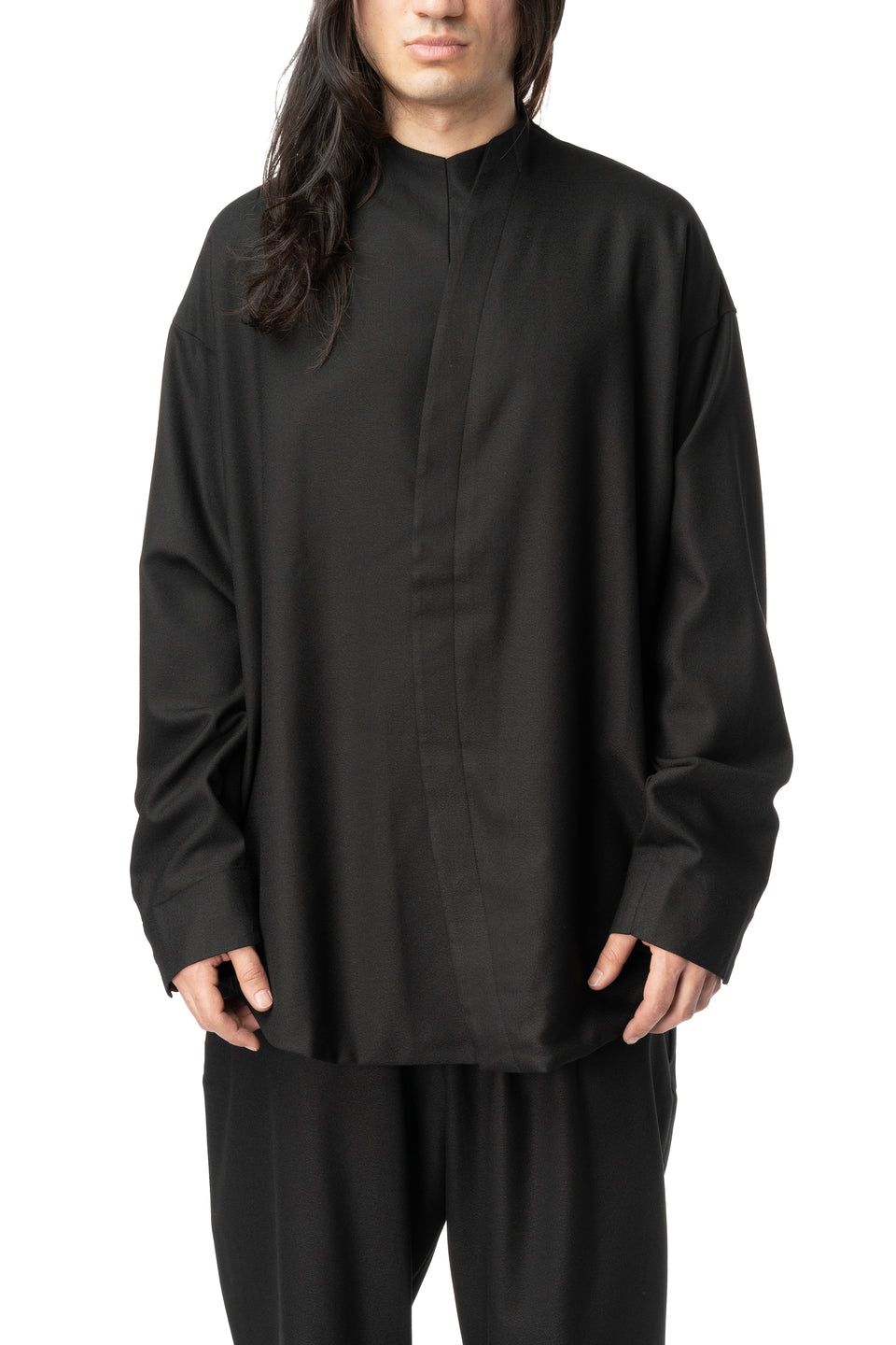 Vare concealed placket wool shirt