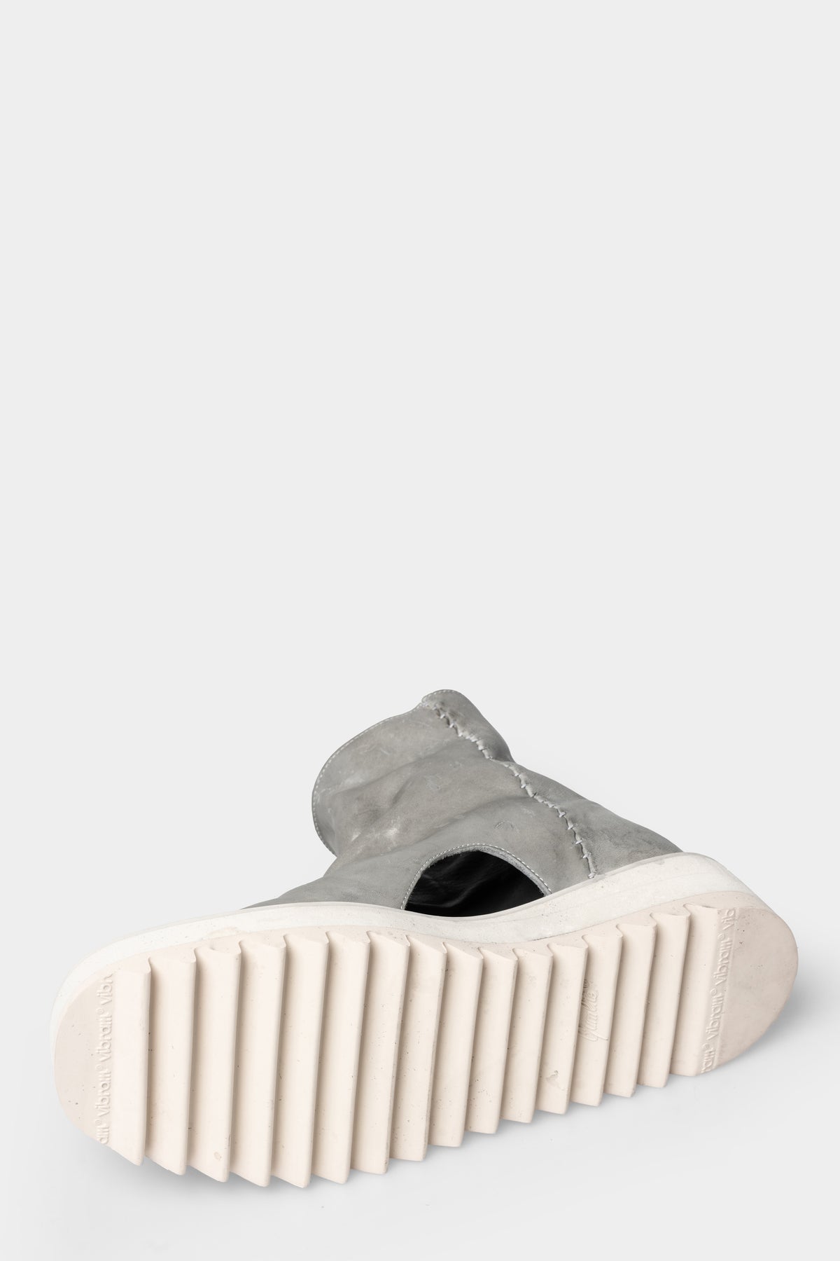 Plateau leather sandals, Grey