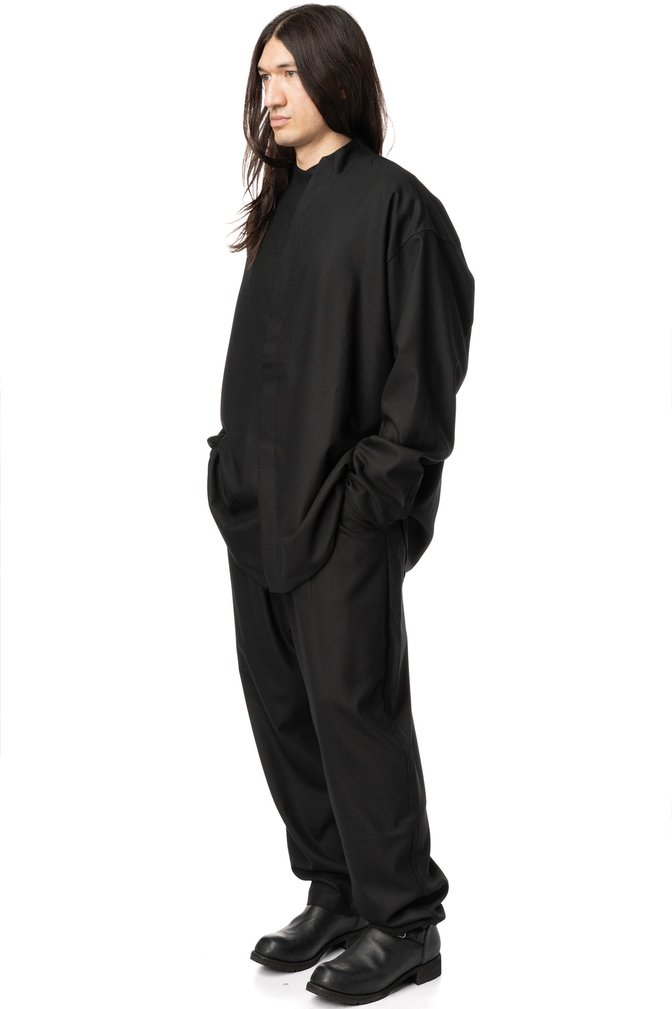 Vare concealed placket wool shirt