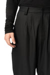 Pleated glide wool blend pants