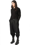 Pleated glide wool blend pants