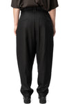 Cross stitch slanted pleat pants