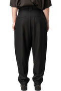 Cross stitch slanted pleat pants