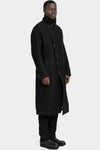 Masnada | AW25 - High neck long hemp wool coat, M3508