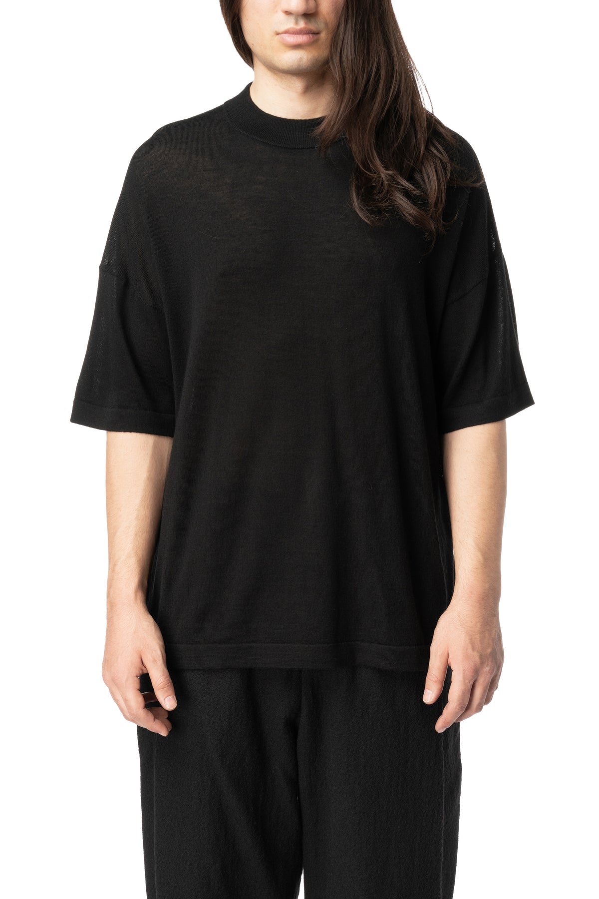 Midd mock collar merino wool t-shirt