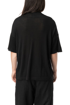 Midd mock collar merino wool t-shirt