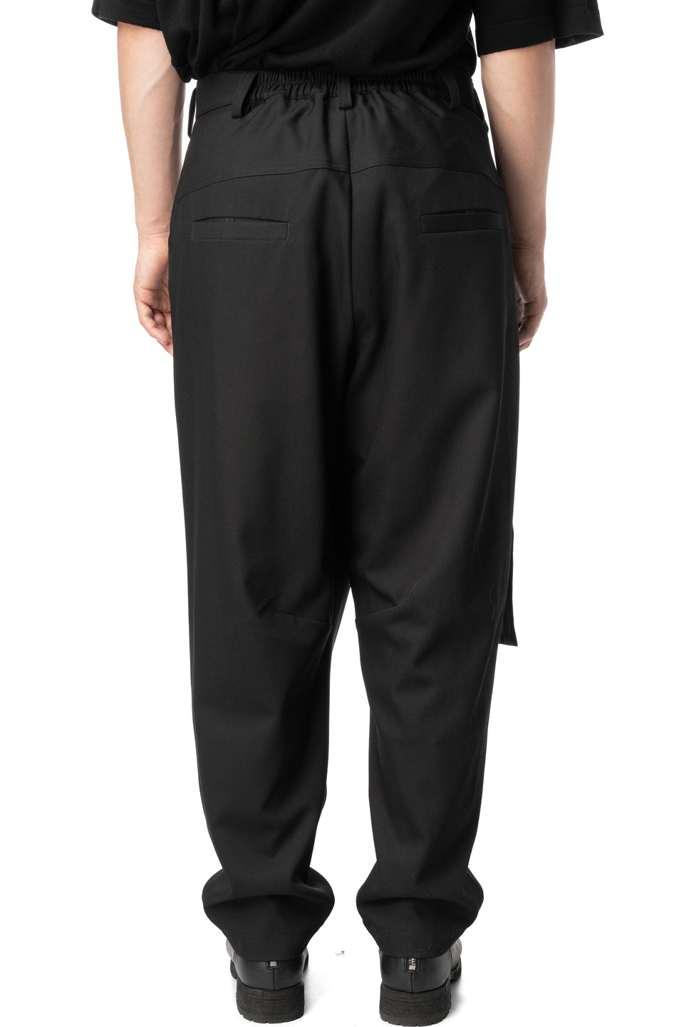 Drapeform sarong drape wool pants