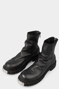 Metal clad back zip boots | GR06VB / Black stitching