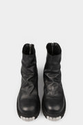 Metal clad back zip boots | GR06VB / Black stitching