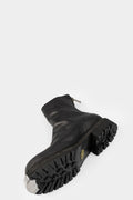Metal clad back zip boots | GR06VB / Black stitching