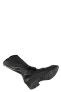 Back zip buckle boots | PLM03B / Black stitching