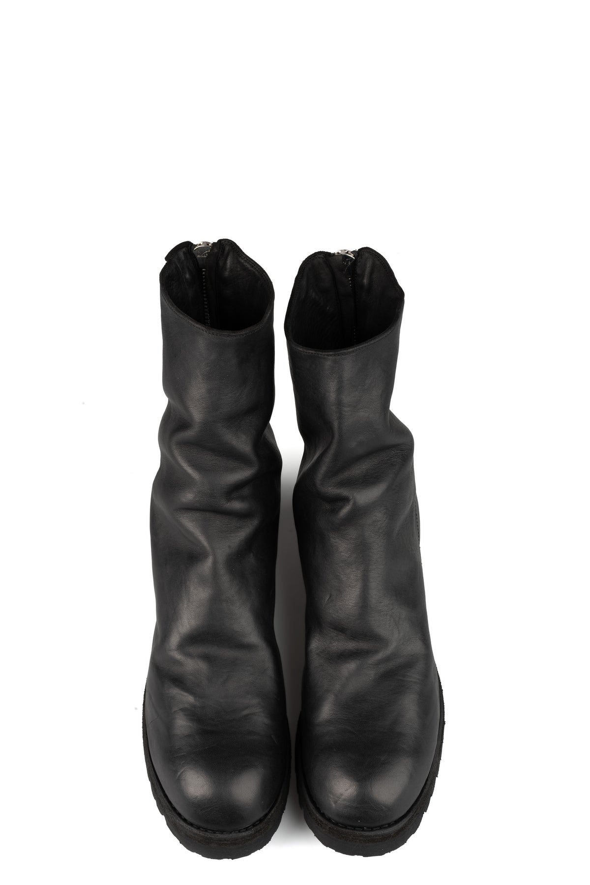 Back zip high top boots | 788VXB / Black stitching