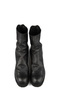 Back zip high top boots | 788VXB / Black stitching