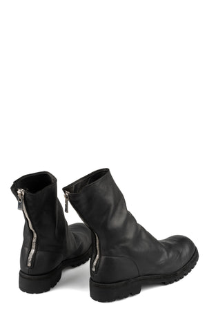 Back zip high top boots | 788VXB / Black stitching