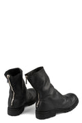 Back zip high top boots | 788VXB / Black stitching