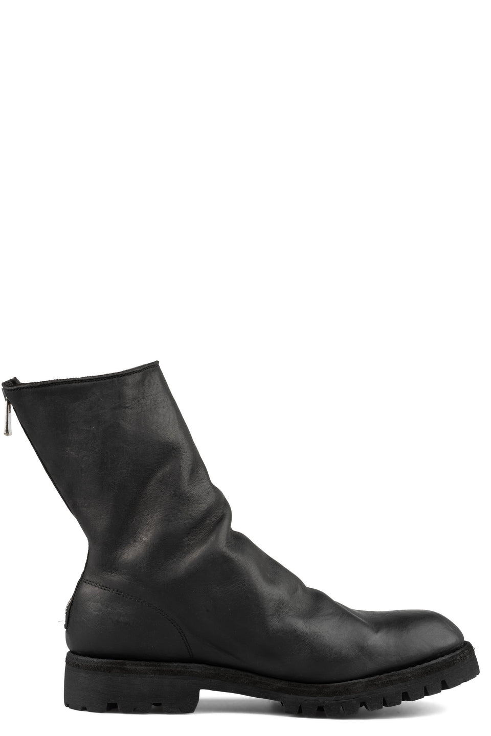 Back zip high top boots | 788VXB / Black stitching