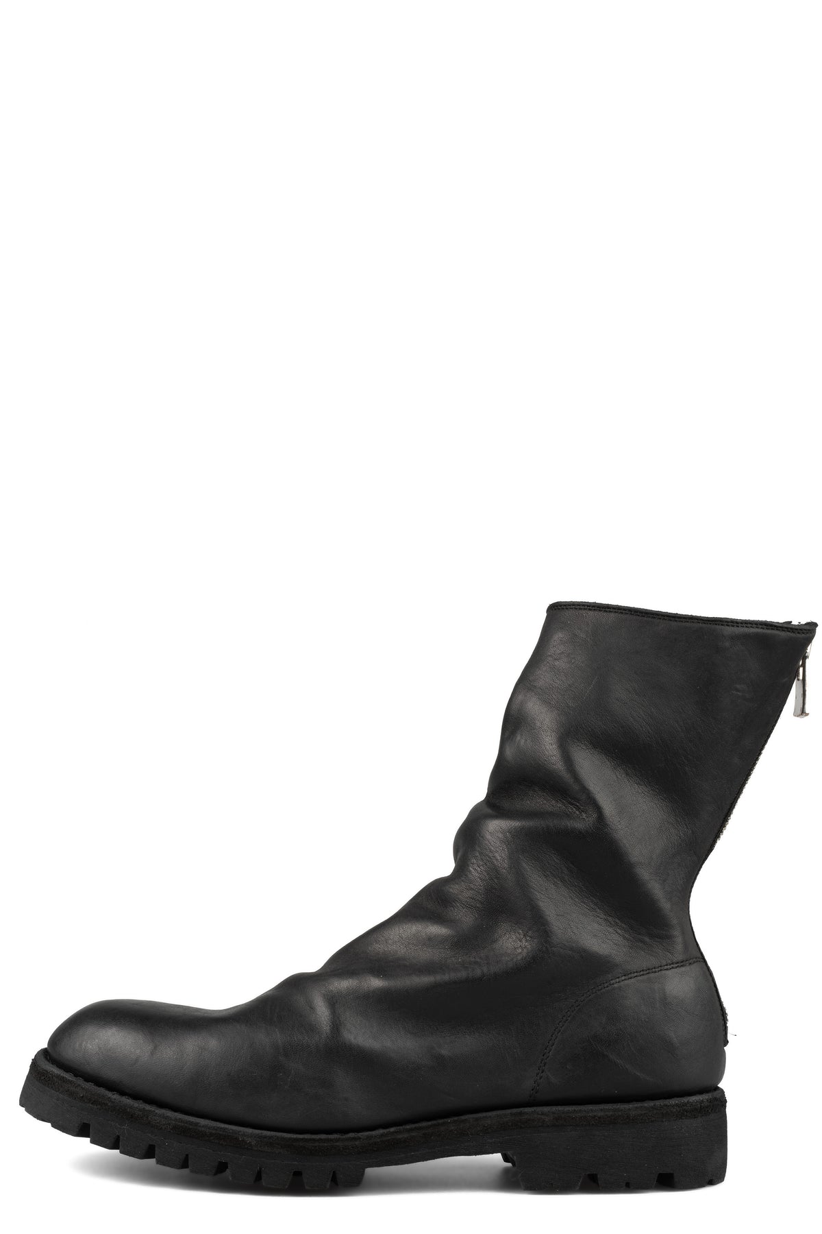 Back zip high top boots | 788VXB / Black stitching