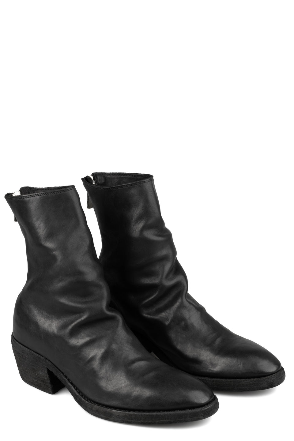 Texan back zip boots | VG05B / Black stitching