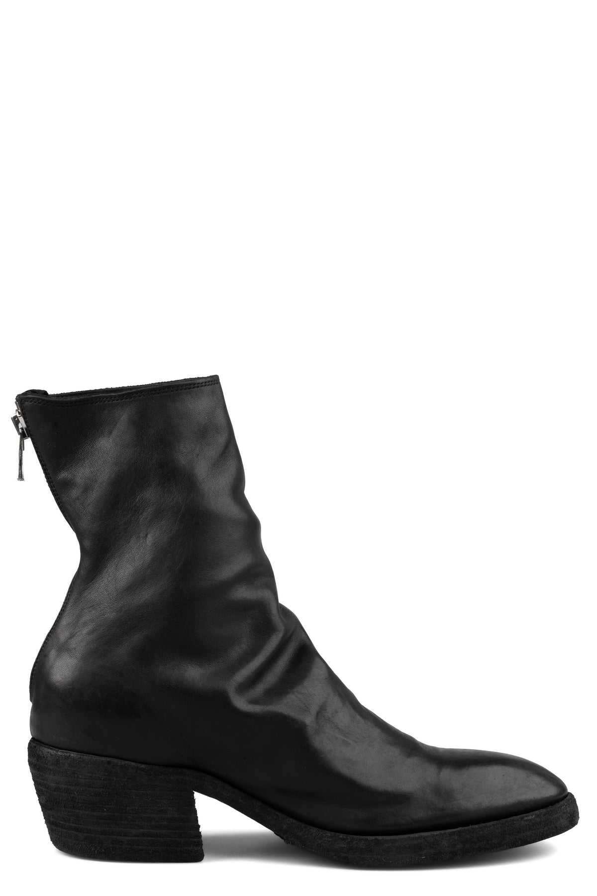 Texan back zip boots | VG05B / Black stitching