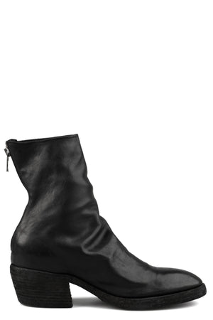 Texan back zip boots | VG05B / Black stitching