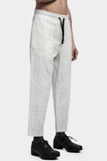 Linen blend drawstring trousers, White