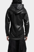 Coated cotton zip hoodie