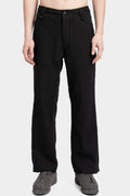 Wool blend split trousers, Black