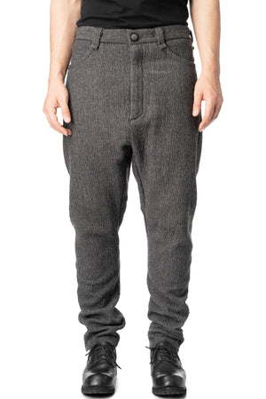 Low crotch 4 pocket wool blend pants