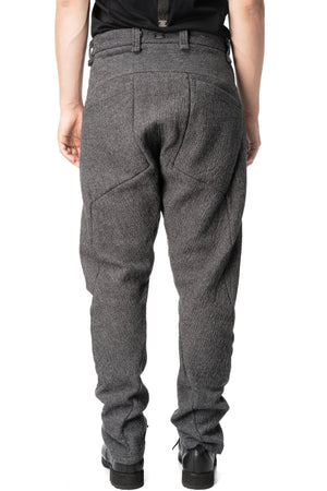 Low crotch 4 pocket wool blend pants