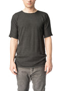 Reversible knit cotton t-shirt, Plomb