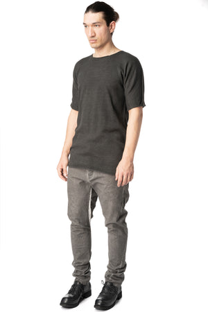 Reversible knit cotton t-shirt, Plomb