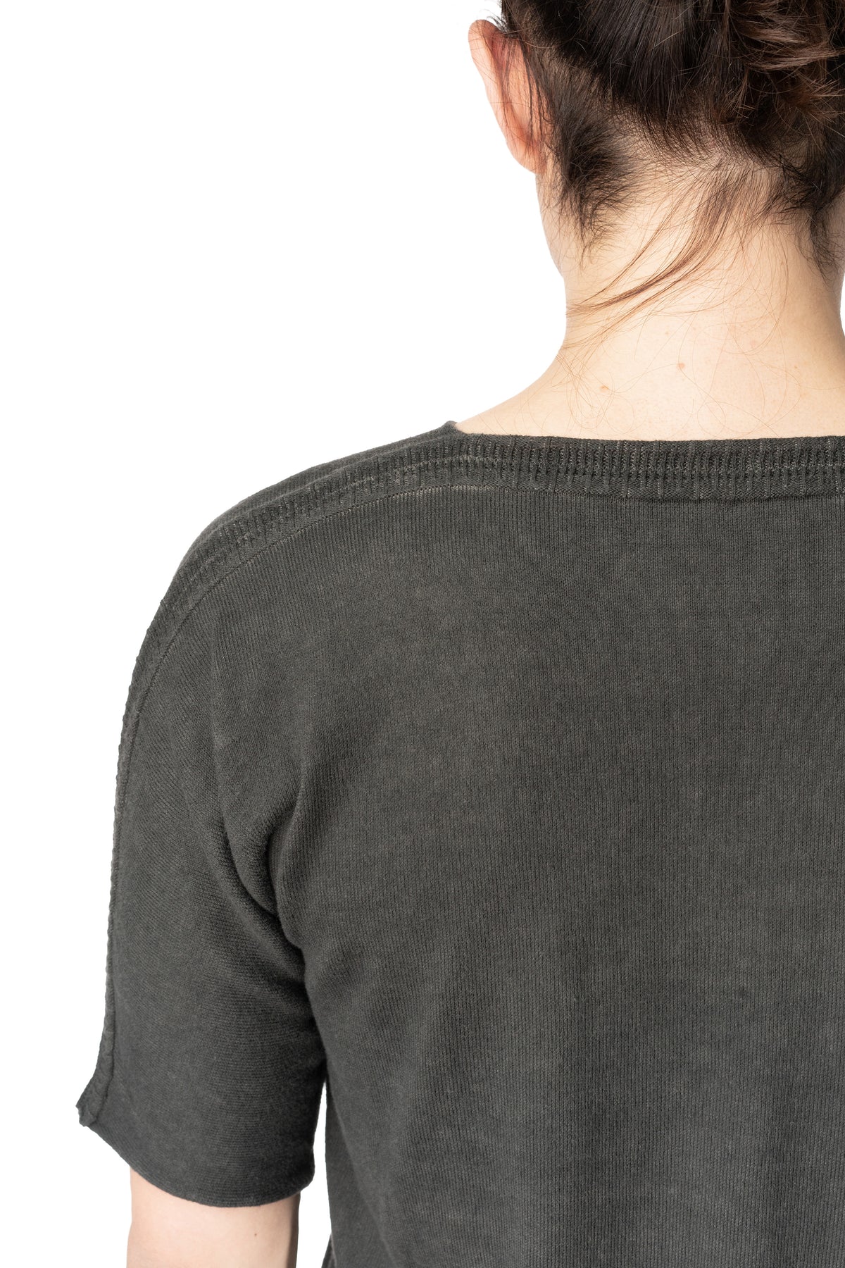 Reversible knit cotton t-shirt, Plomb