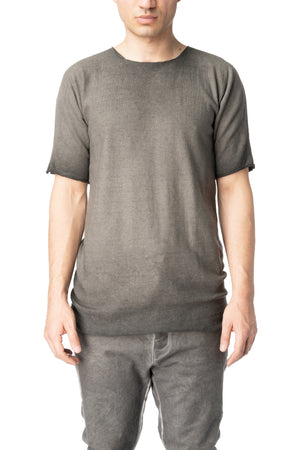 Reversible knit cotton t-shirt, Plomb