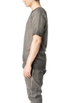 Reversible knit cotton t-shirt, Plomb